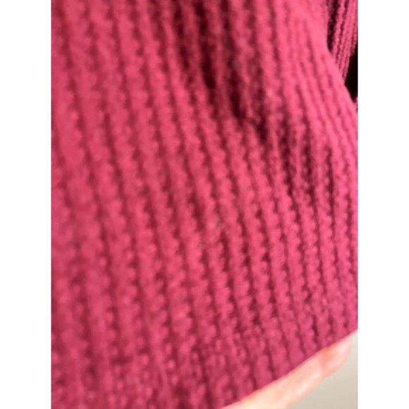 Hollister Waffle Knit Hoodie M Burgundy Y2K Grunge Preppy Neutral Skater Festive - Picture 6 of 10